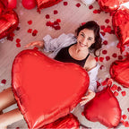 RIMYIUKU 4-Pack 36-Inch Red Heart Shaped Mylar Balloons – Self-Sealing & Reusable