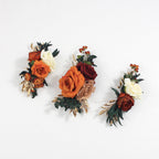 Rinlong 3Pcs Pre-made Cake Topper Flowers – Boho Burnt Orange Fall Cake Decor