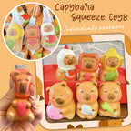 Rinziigo Capybara Party Favor Gift Set – 24 Squeeze Toys, 4-in-1 Pens, Stickers & Bags