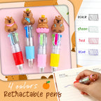 Rinziigo Capybara Party Favor Gift Set – 24 Squeeze Toys, 4-in-1 Pens, Stickers & Bags