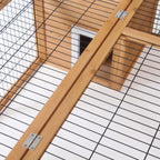 PawHut Rabbit Hutch Outdoor, Guinea Pig House, Bunny Run Cage with Openable Top for 1–2 Rabbits, Yellow