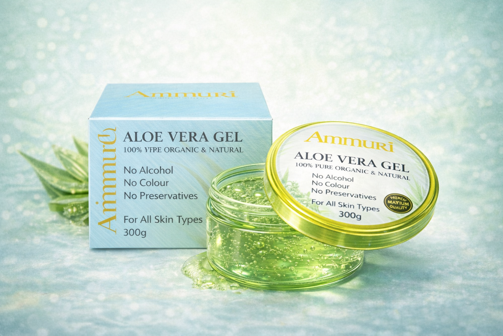 Ammuri Organic Aloe Vera Gel 300g – Pure Hydration for Face, Body & Hair