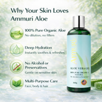 Ammuri Bio Aloe Vera Gel 300g – Reines Naturprodukt, 5er-Pack für Gesicht & Körper