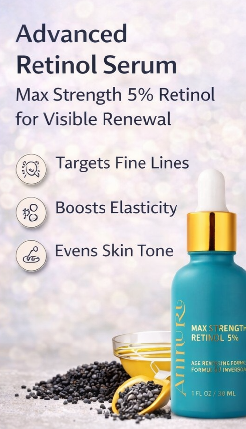 Ammuri Skincare 5% Retinol MAX Powerful Anti-Aging Serum for Youthful Skin