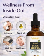 Pure Organic Black Seed Oil for Skin, Hair & Wellness | Ammuri