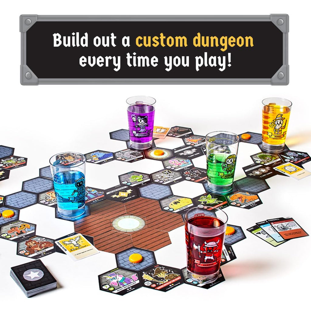 Rollacrit Heroes of Barcadia Board Game – Battle Monsters with The Liquid Life System