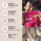 Root'd Multivitamin Powder for Women – 25 Vitamins & 3x Electrolytes | 9 Organic Superfoods | Sugar-Free Hydration | 30 Packets
