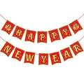 Rosulasi Chinese New Year Decorations 2026 | Red & Gold 16.4Ft Happy Lunar Banner & Bunting