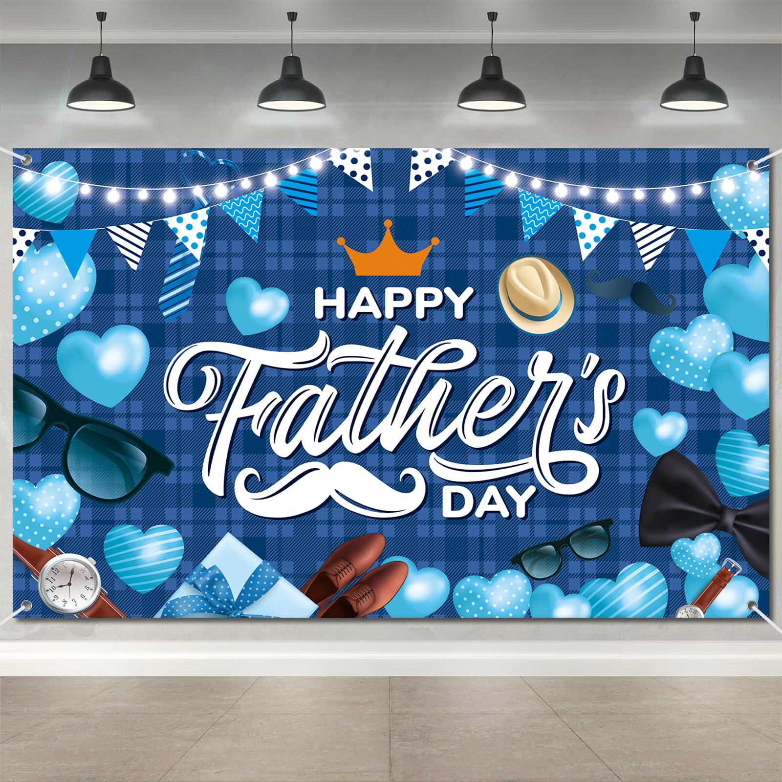 Rosulasi Happy Fathers Day Banner – Extra Large 70.9x45.3in Backdrop for Photos, Indoor & Outdoor