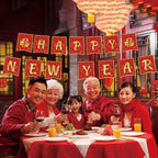 Rosulasi Chinese New Year Decorations 2026 | Red & Gold 16.4Ft Happy Lunar Banner & Bunting