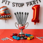 Rotatingpals 32 Pcs Checkered Bubble Wands – Black & White Race Car Party Favors