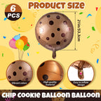 RoundFunny 24 Pcs 21 Inch Chocolate Chip Cookie Balloons – Foil Party Decor Bulk