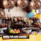 RoundFunny 24 Pcs 21 Inch Chocolate Chip Cookie Balloons – Foil Party Decor Bulk