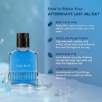 Royal Mirage Cool Blue Aftershave for Men – Ocean Fresh Post-Shave Lotion, 3.4 oz