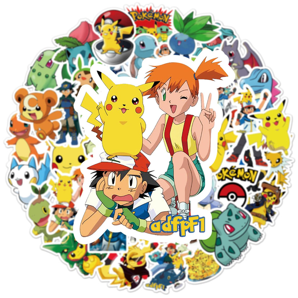Rubang 50Pcs Cute Pokemon Stickers – Waterproof Vinyl Decals for Laptop, Water Bottle & More