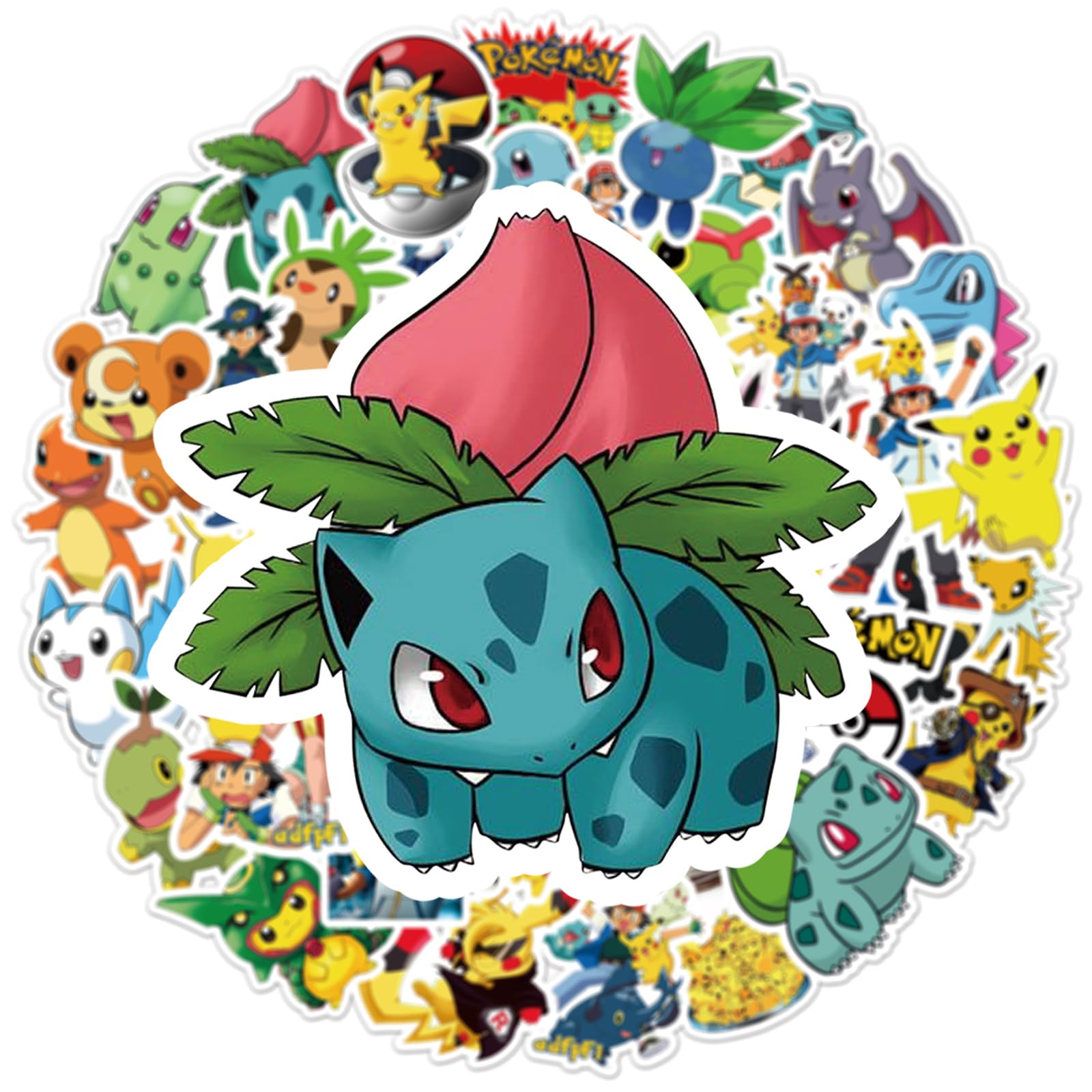 Rubang 50Pcs Cute Pokemon Stickers – Waterproof Vinyl Decals for Laptop, Water Bottle & More