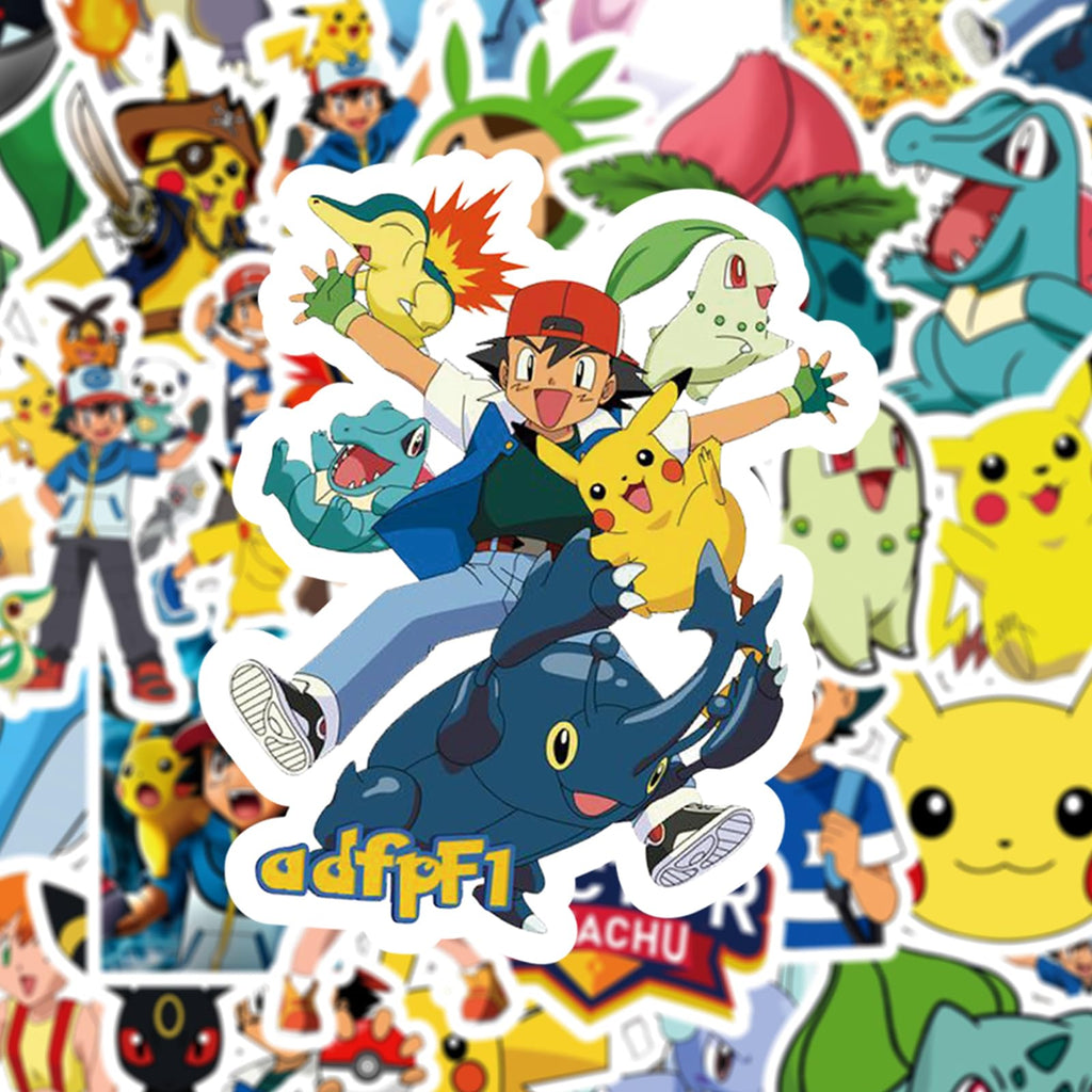 Rubang 50Pcs Cute Pokemon Stickers – Waterproof Vinyl Decals for Laptop, Water Bottle & More