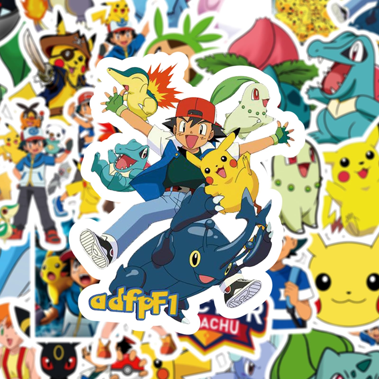 Rubang 50Pcs Cute Pokemon Stickers – Waterproof Vinyl Decals for Laptop, Water Bottle & More