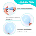 RUBFAC 129pcs Blue Green Balloons Kit – 18/12/10/5in for Garland Arch