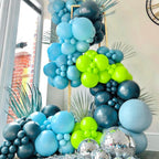 RUBFAC 129pcs Blue Green Balloons Kit – 18/12/10/5in for Garland Arch