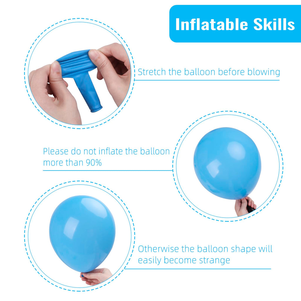RUBFAC 129pcs Light Blue Balloons Kit – 18/12/10/5 Inch for Garlands