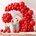 RUBFAC 129pcs Red Balloons Kit - Premium Latex Balloons for Garland Arches, Weddings & Parties
