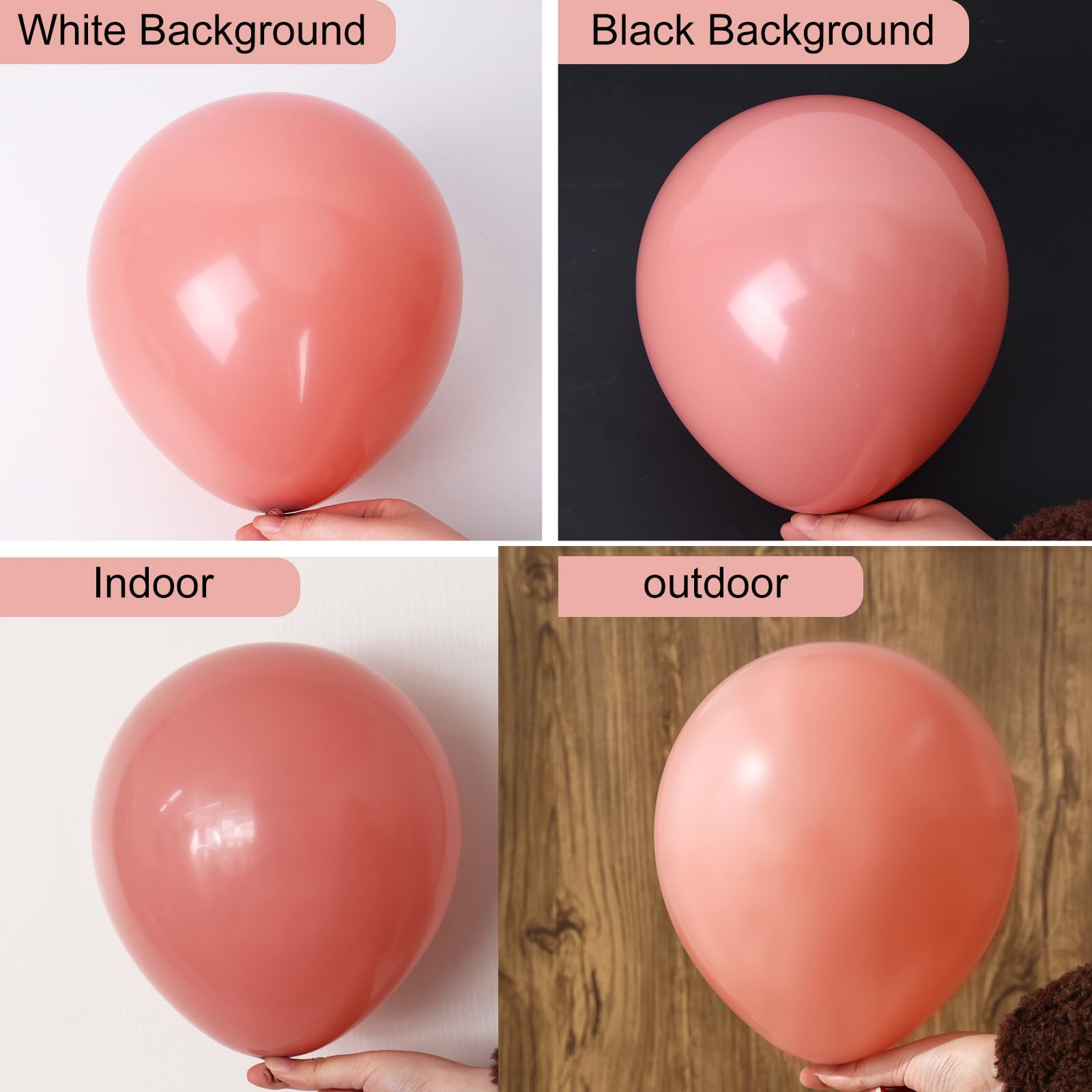 RUBFAC 129pcs Retro Pink Balloons Kit | 18in, 12in, 10in, 5in Balloon Garland Arch for Parties