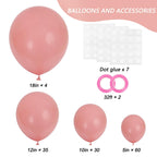 RUBFAC 129pcs Retro Pink Balloons Kit | 18in, 12in, 10in, 5in Balloon Garland Arch for Parties