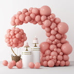 RUBFAC 129pcs Retro Pink Balloons Kit | 18in, 12in, 10in, 5in Balloon Garland Arch for Parties