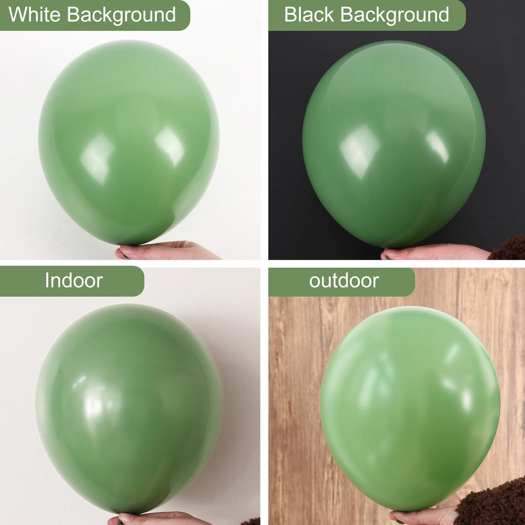 RUBFAC 129pcs Vintage Green Balloons Kit – 18/12/10/5 in Latex for Garland Arch
