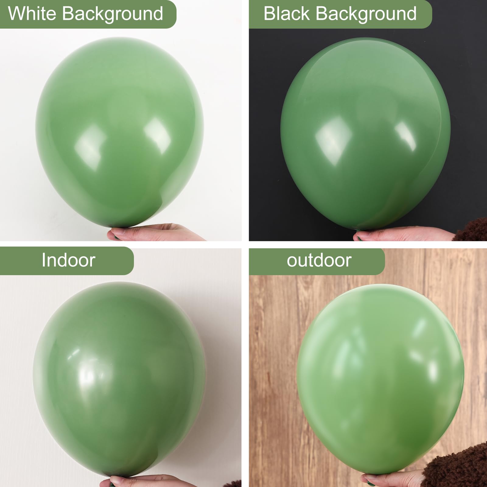 RUBFAC 129pcs Vintage Green Balloons Kit – 18/12/10/5 in Latex for Garland Arch
