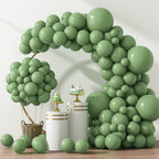 RUBFAC 129pcs Vintage Green Balloons Kit – 18/12/10/5 in Latex for Garland Arch