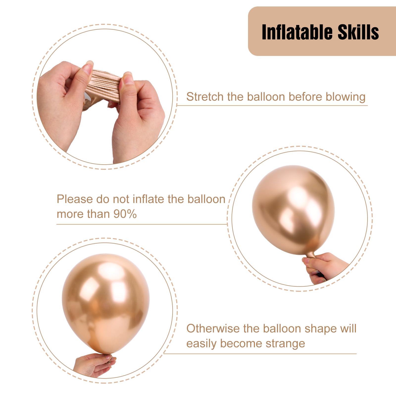 RUBFAC 154pcs Metallic Champagne Gold Balloon Arch Kit – 18/12/10/5 Inch Balloons