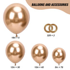 RUBFAC 154pcs Metallic Champagne Gold Balloon Arch Kit – 18/12/10/5 Inch Balloons