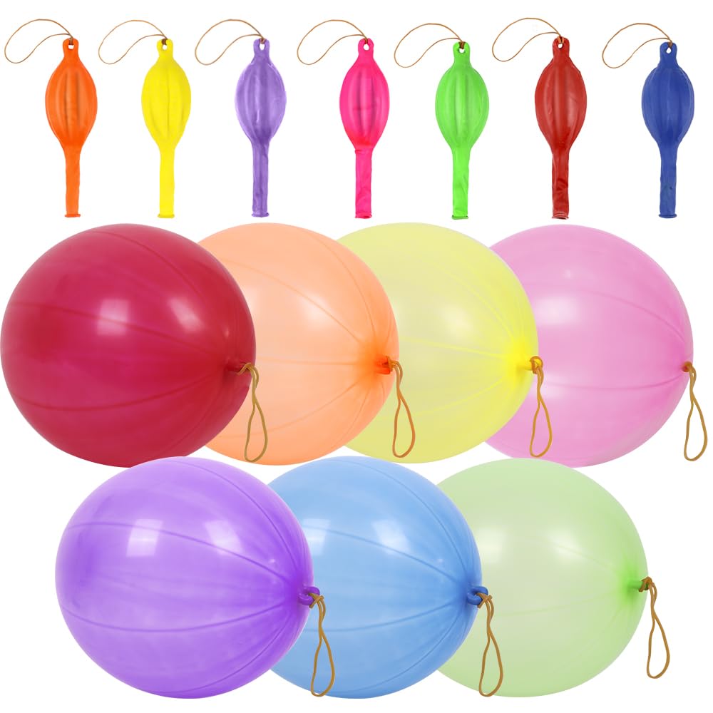 rubfac 30Pcs Punch Balloons - Heavy-Duty Neon Party Balloons for Kids