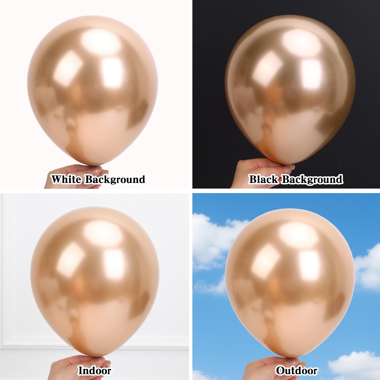 RUBFAC 154pcs Metallic Champagne Gold Balloon Arch Kit – 18/12/10/5 Inch Balloons