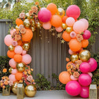 RUBFAC 129pcs Orange Balloons Kit — 18/12/10/5 In. Balloon Arch & Garland for Halloween & Fall Parties