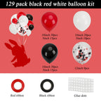 RUBFAC 129pcs Red Black White Balloons Garland Arch Kit | Party Decor for Birthday, Graduation & More