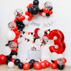 RUBFAC 129pcs Red Black White Balloons Garland Arch Kit | Party Decor for Birthday, Graduation & More