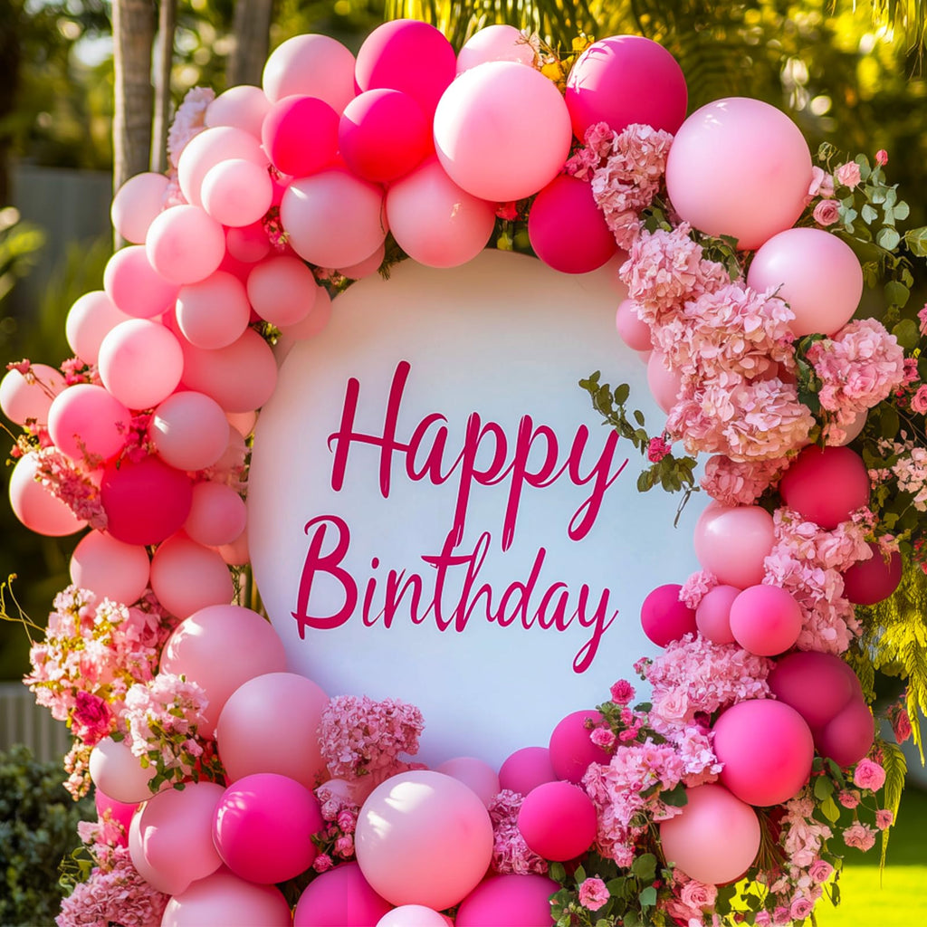 RUBFAC 129pcs Hot Pink Balloons Kit – Magenta Pink Balloon Arch & Garland Starter Set (18, 12, 10, 5 in)