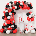RUBFAC 129pcs Red Black White Balloons Garland Arch Kit | Party Decor for Birthday, Graduation & More