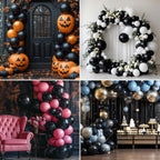 RUBFAC Black Balloons Set - 105pcs (18/12/10/5in) for Garland Arches and Party Decor