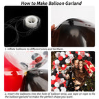 RUBFAC 129pcs Red Black White Balloons Garland Arch Kit | Party Decor for Birthday, Graduation & More