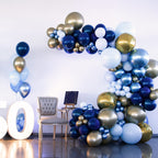 RUBFAC 129pc Navy Blue Balloons Kit | Latex Balloon Garland Arch for Birthday, Graduation, Weddings