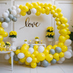 RUBFAC 129pcs Yellow Latex Balloons Kit – 18/12/10/5 Inch Garland Arch
