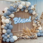 RUBFAC 129pcs Dusty Blue Balloons Kit – 18/12/10/5 in for Garlands