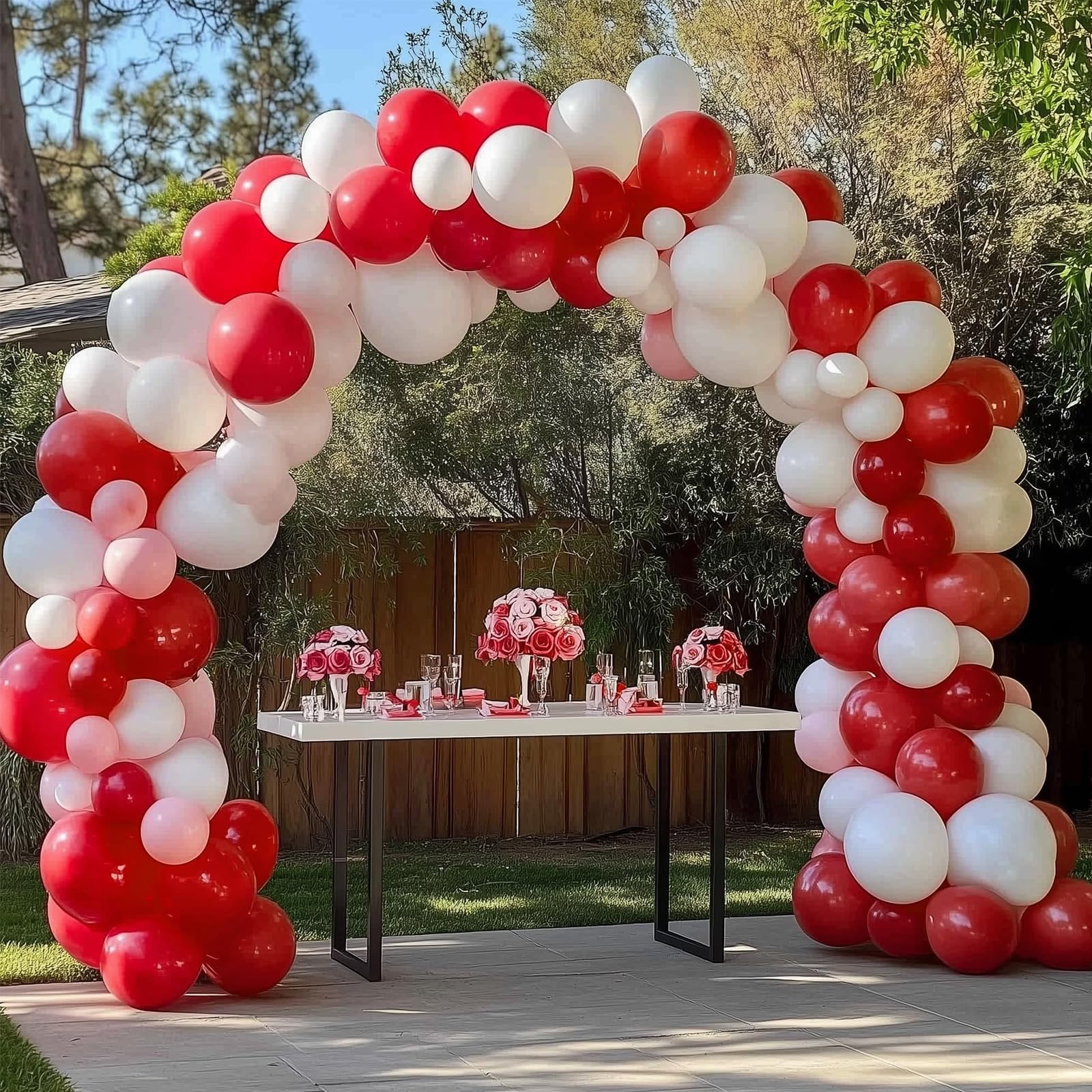 RUBFAC 129pcs Red Balloons Kit - Premium Latex Balloons for Garland Arches, Weddings & Parties