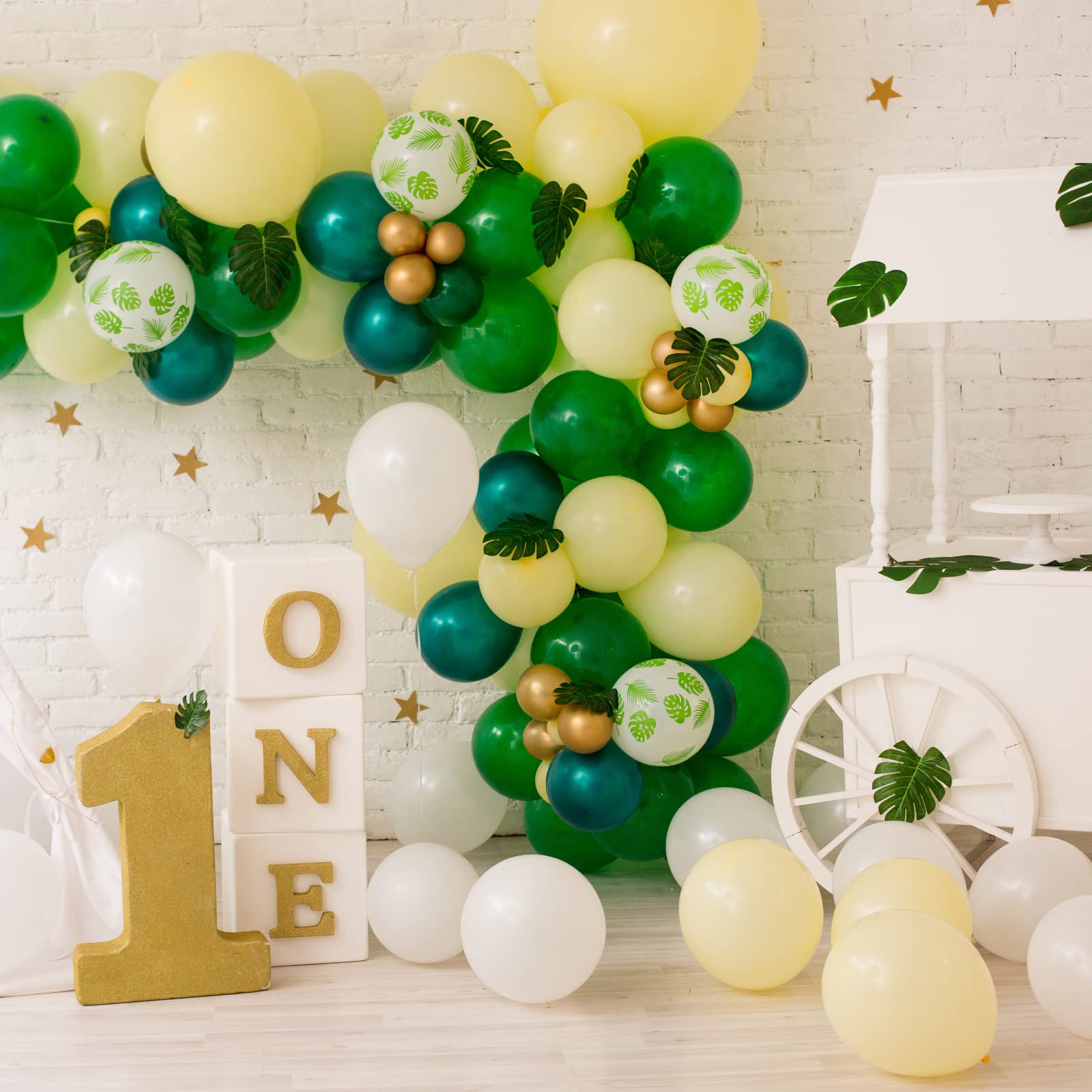 RUBFAC 129pcs Pastel Yellow Balloons Set - 18in, 12in, 10in & 5in for Party Decor