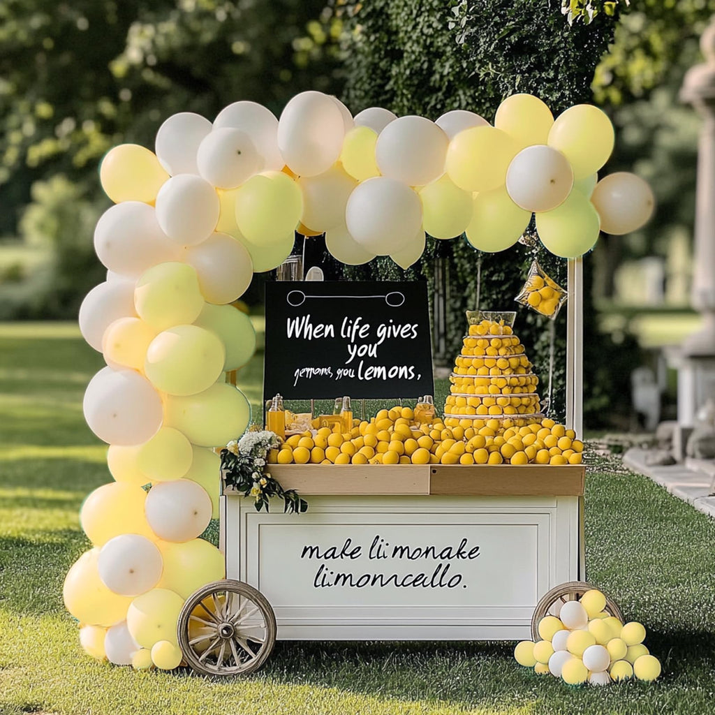 RUBFAC 129pcs Pastel Yellow Balloons Set - 18in, 12in, 10in & 5in for Party Decor