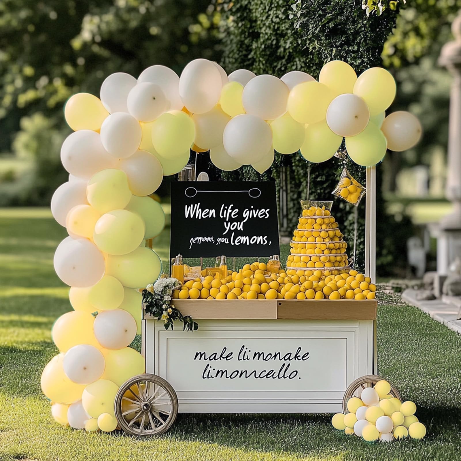 RUBFAC 129pcs Pastel Yellow Balloons Set - 18in, 12in, 10in & 5in for Party Decor